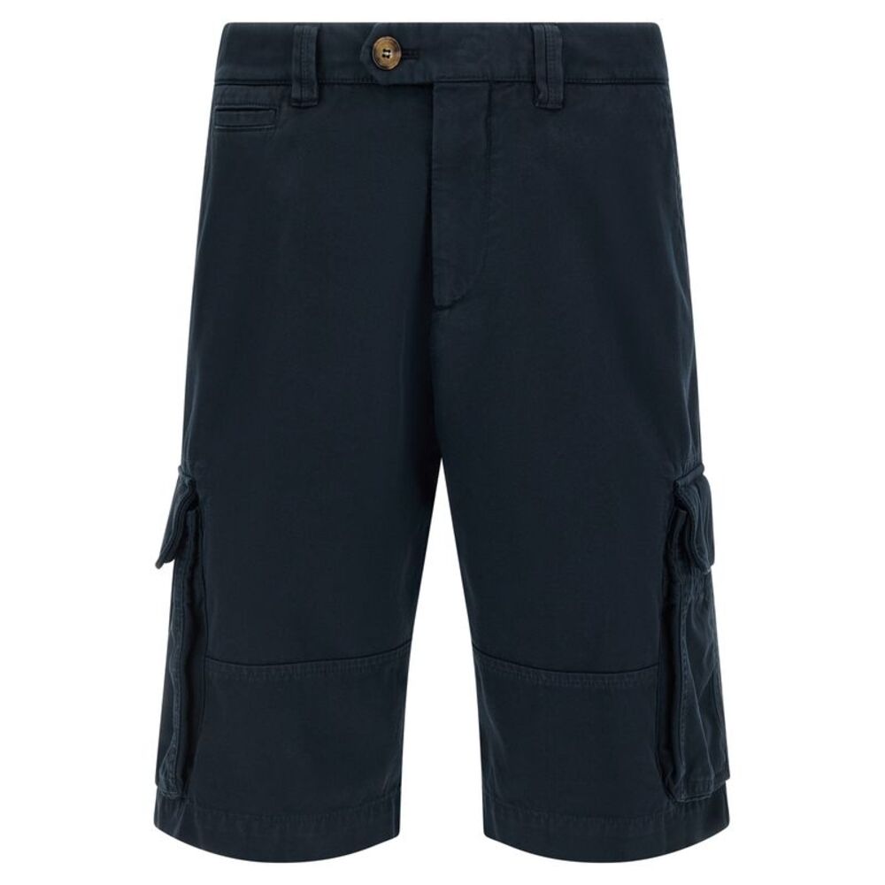 Brunello Cucinelli Blue Cotton Bermuda Men's Shorts